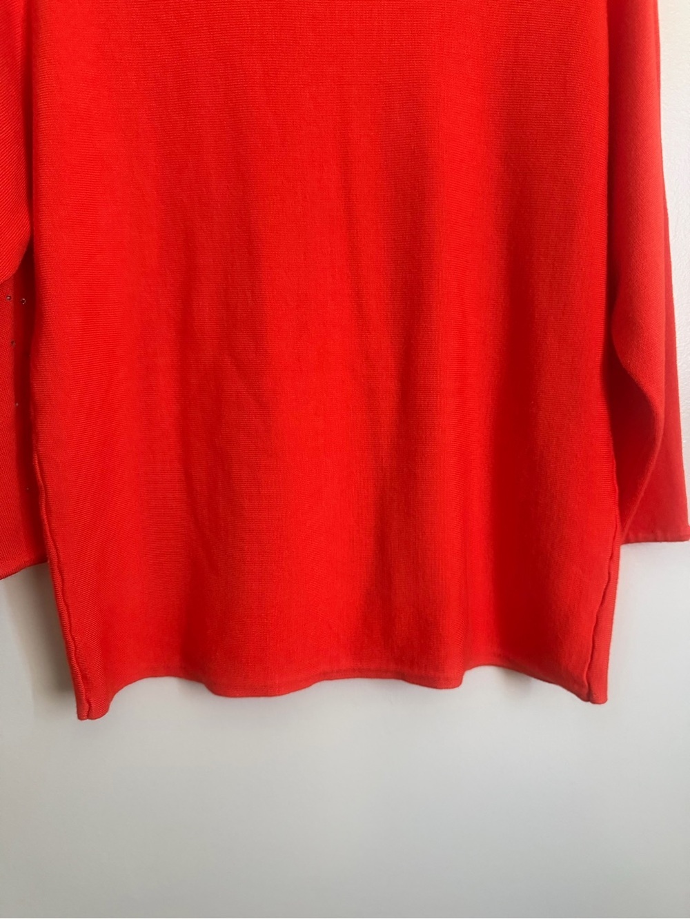 Madison Orange Sweater with Gold Stud Embellishments 3/4 sleeve Size Large - Picture 10 of 10